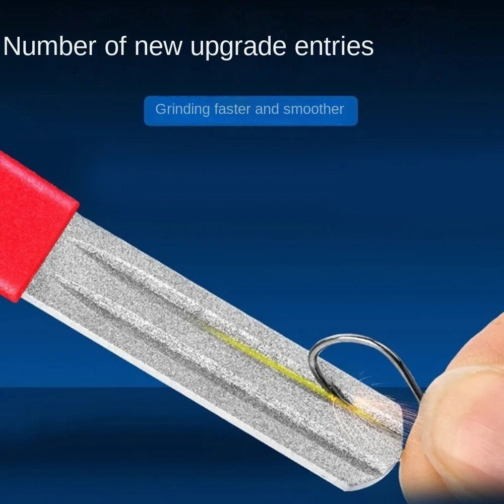 Afilador de anzuelos de pesca de doble cara, piedra de diamante, antideslizante, herramientas de pesca para pesca al aire libre, 2 uds. - imagen 2