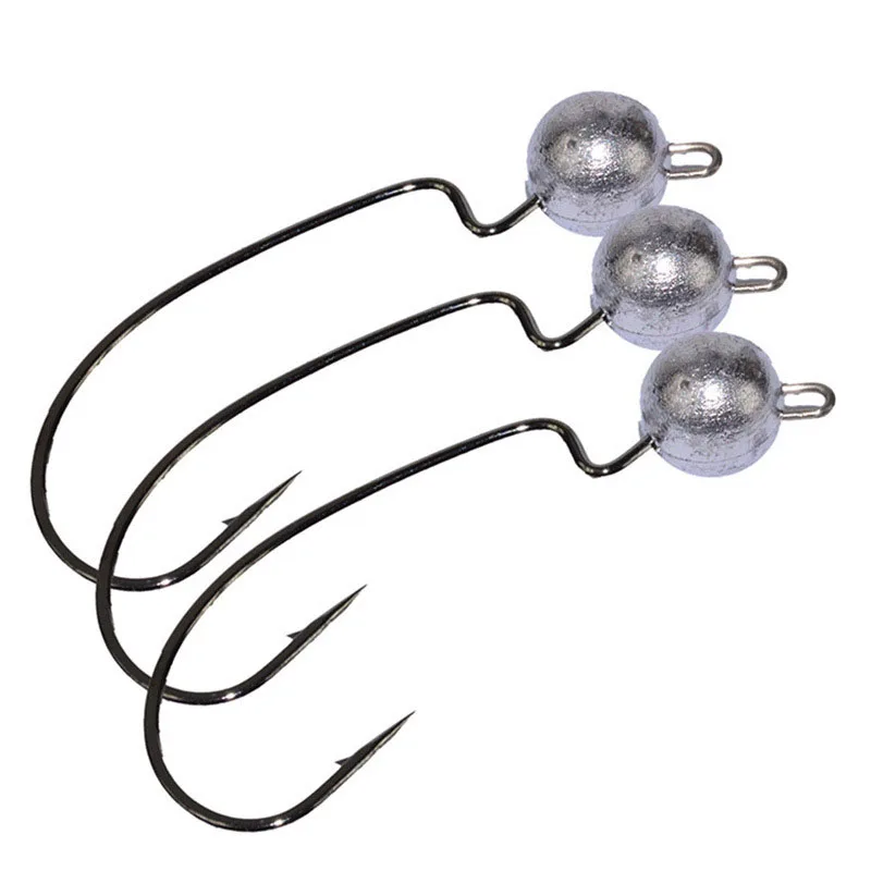 Anzuelos Jig Head plomados con púas para vinilo y shad