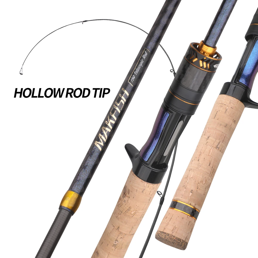 Caña telescópica ROLLFISH de carbono ultra ligera – Acción rápida para lubina - imagen 4