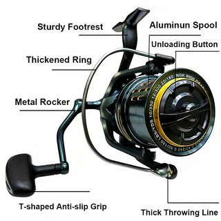 Carrete de pesca Baitcasting serie 9000/12000/14000 de alta intensidad, juego grande, rueda de surf de viaje de 20KG para aparejos de pesca de mar/barco - imagen 4