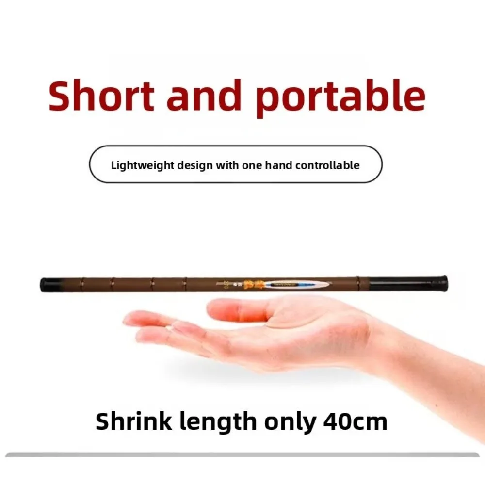 Caña de pescar telescópica de 1,8 m-4,5 m, caña de pescar de fibra de vidrio, caña de pescar de fundición, juego de carrete, juego de señuelos, ganchos, caña alimentadora Combo - imagen 5