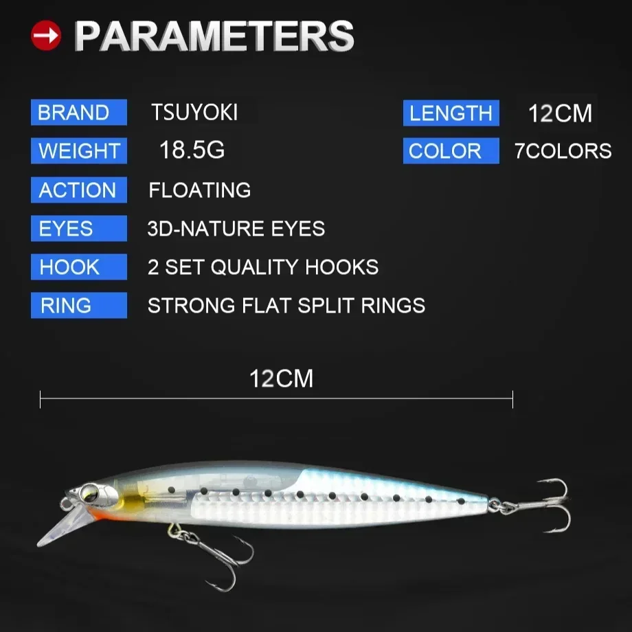 Japón asesino poco profundo 120mm 18,5g señuelo de pesca de pececillo de fundición hoja Flash peso de tungsteno lubina Wobblers Jeribaits flotantes - imagen 3