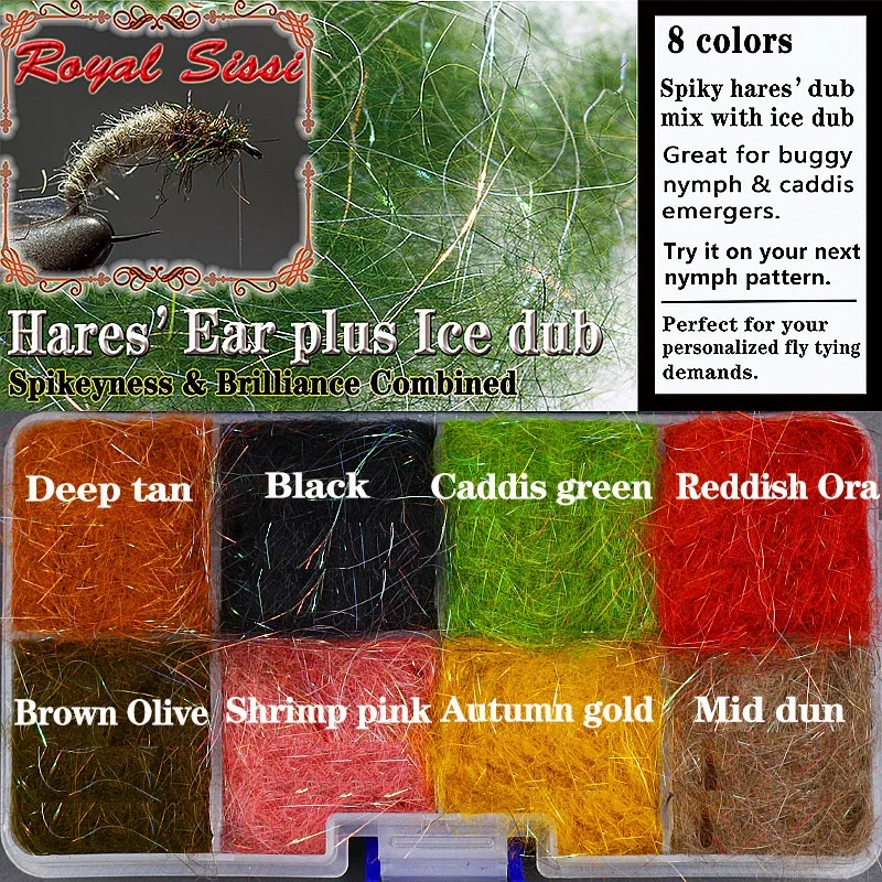 Dubbing Hare's Ear Plus Antron para ninfas buggy y moscas secas - imagen 3
