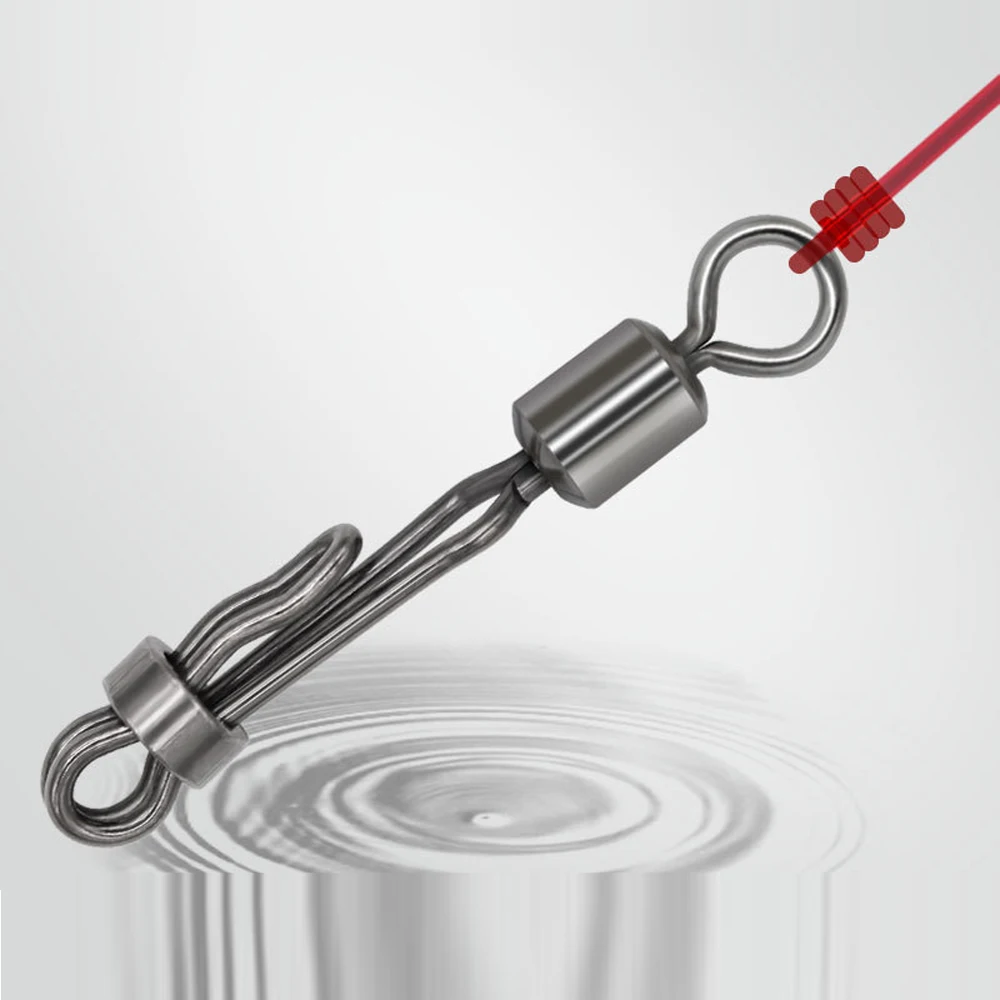 DNDYUJU 20X giratorio de carpa con bloqueo a presión cambio rápido anillo de 8 formas conector de sedal de pellets de pesca de carpa accesorios de pesca - imagen 5