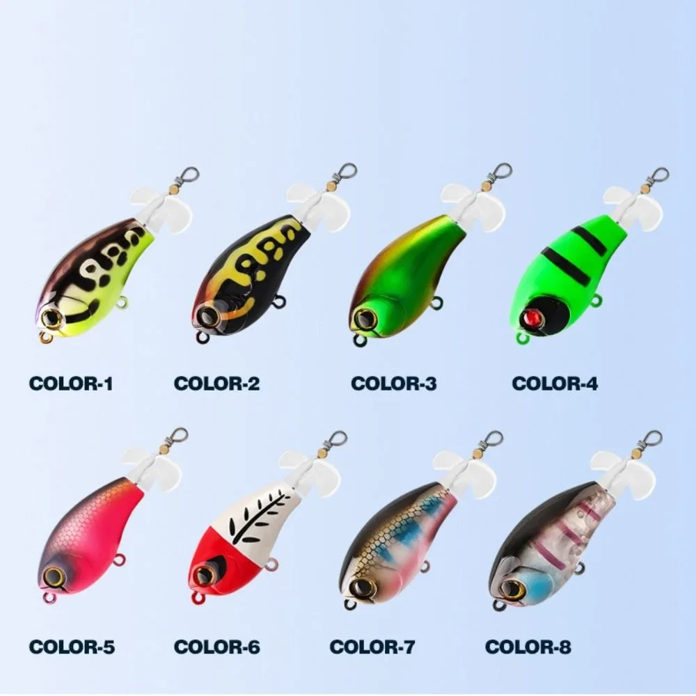 Nuevo Señuelo de pesca de plástico, 6,5 cm, 7g, cebo de pez realista, aparejos de cola giratorios, señuelos Topwater - imagen 5