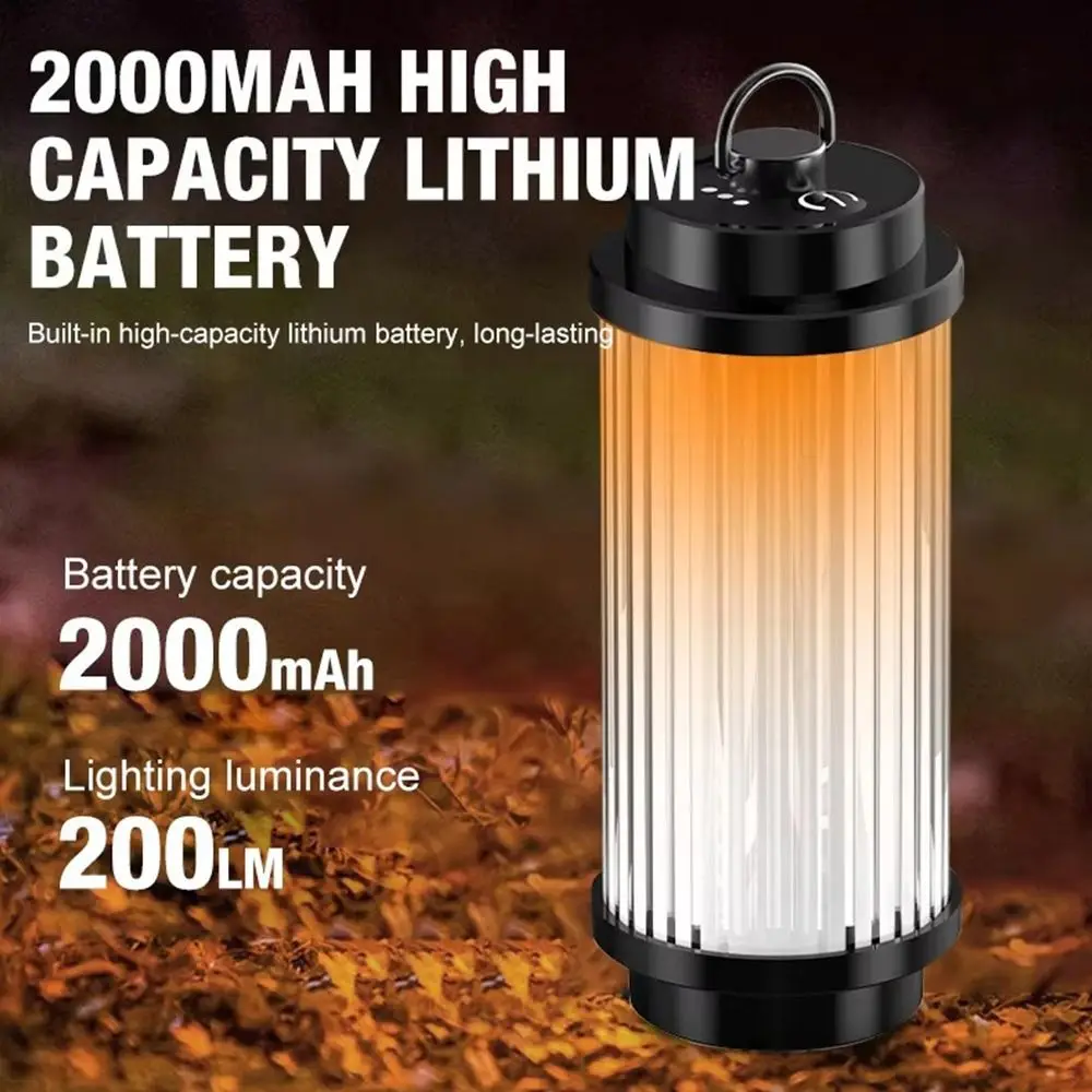 Lámpara de Camping multifuncional de 2000mAh, luces colgantes de ambiente portátiles recargables, herramientas ajustables para exteriores de TYPE-C - imagen 2