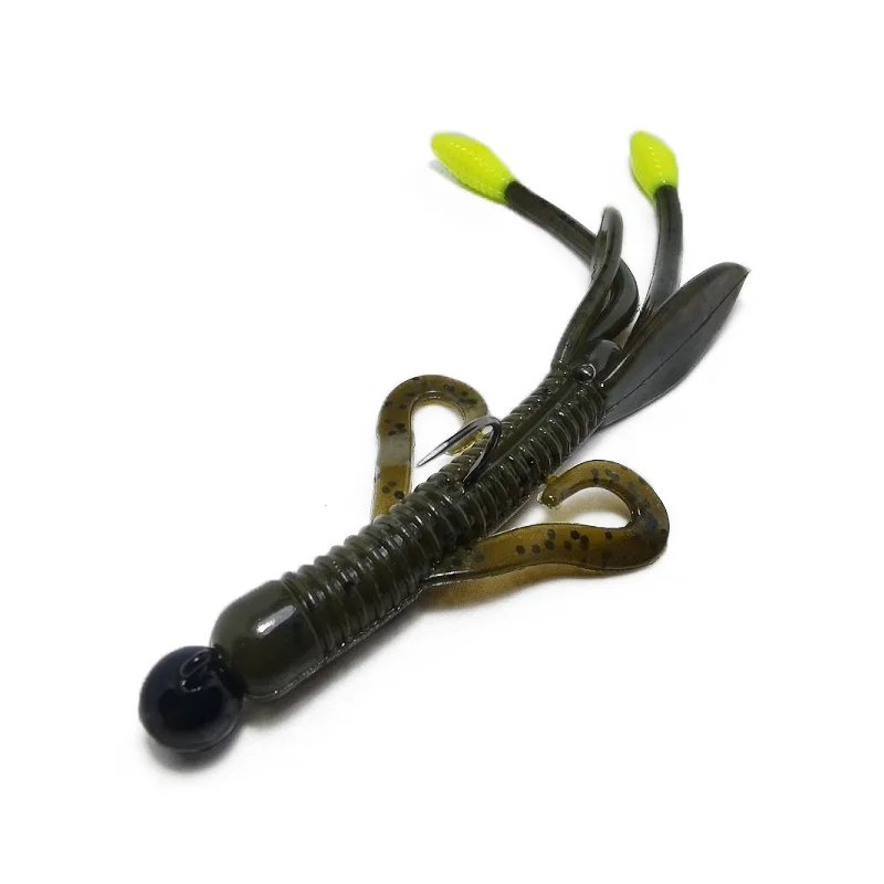 Gancho grande de acero de tungsteno puro 97% para puerta, mango recto, cabeza de plomo, cola en T, superficie rayada, gusano, Shakyhead, cebo blando - imagen 3