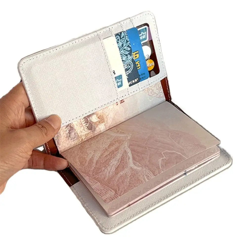 Porta pasaporte de conejo de dibujos animados, billetera de cuero Pu con abrazadera para tarjetas multifunción, funda para pasaporte ligera Multicolor Unisex - imagen 4