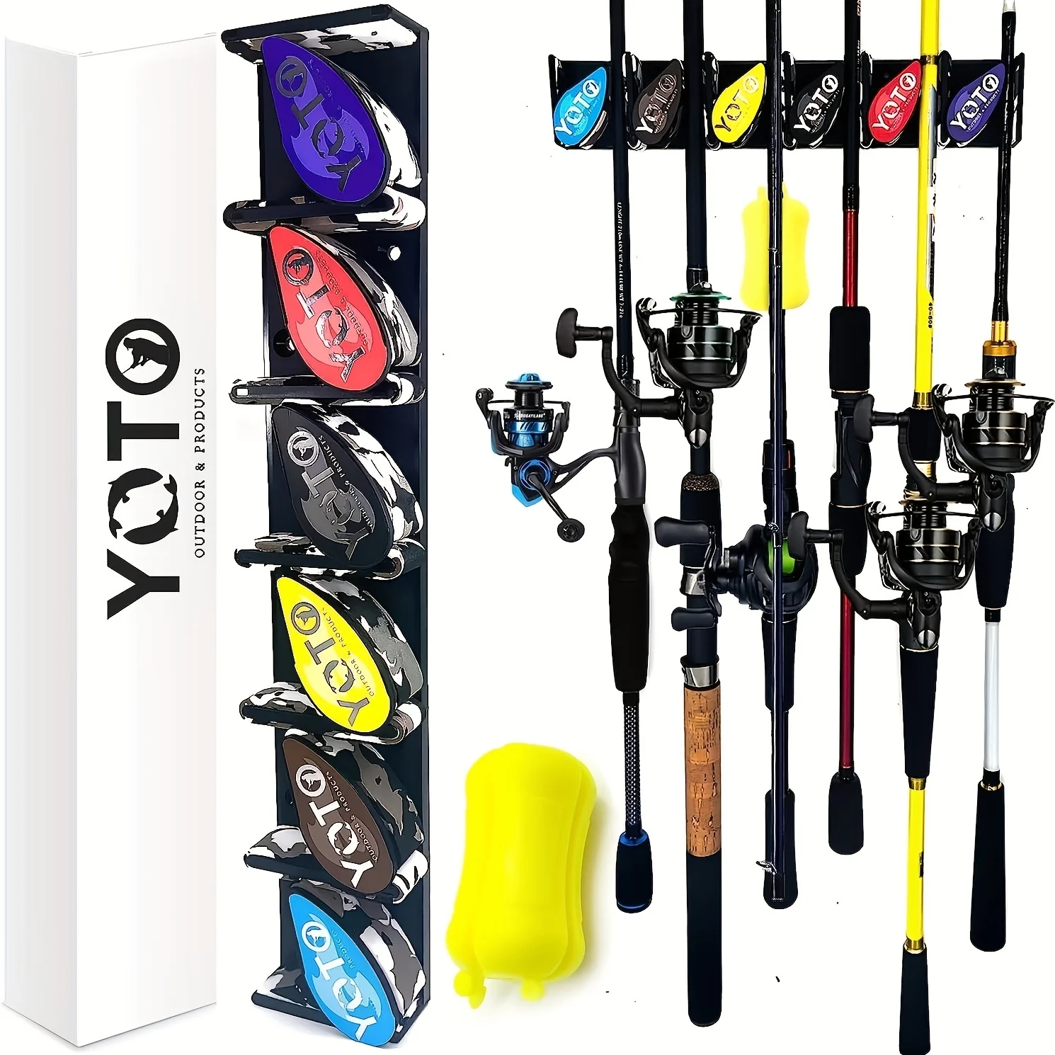 Soporte Cañas YOTO – Estante Vertical de Pared con Bola Fija
