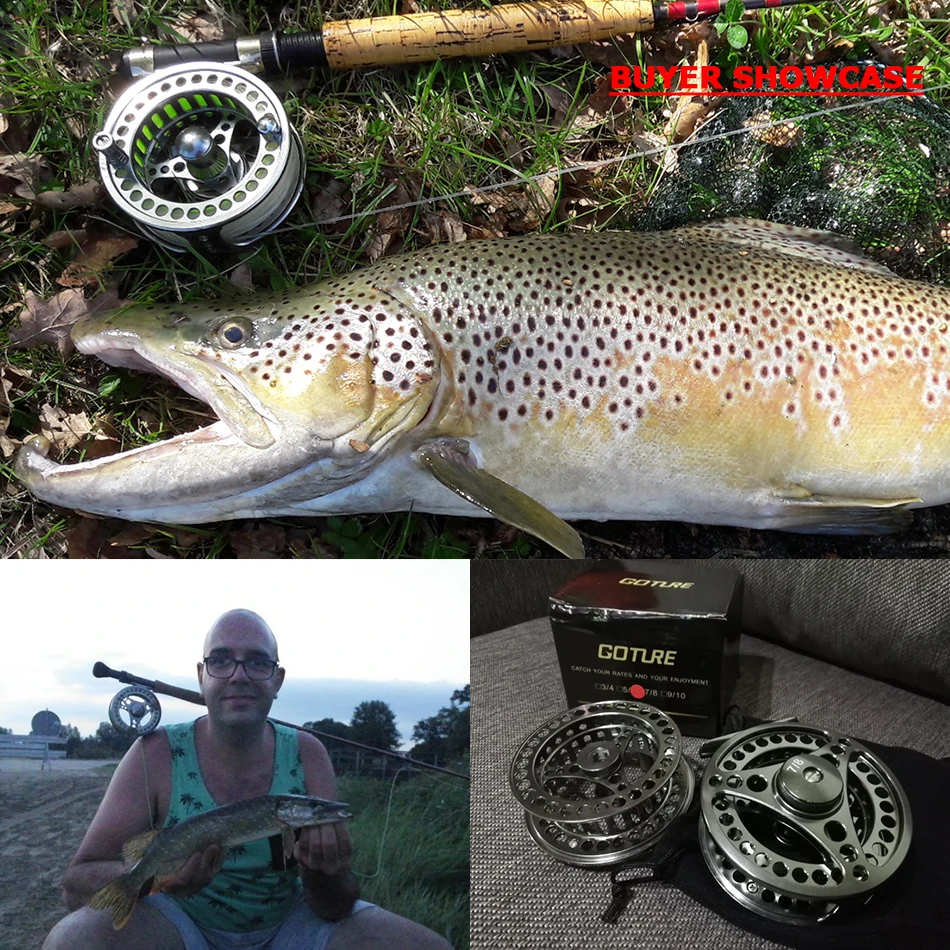 Goture-carrete de pesca con mosca 3/4, 5/6, 7/8, 9/10, 2 + 1BB, arrastre máximo, 8kg, ligero, mecanizado por CNC, eje grande, carrete de mosca izquierda/derecha + carrete de repuesto - imagen 5