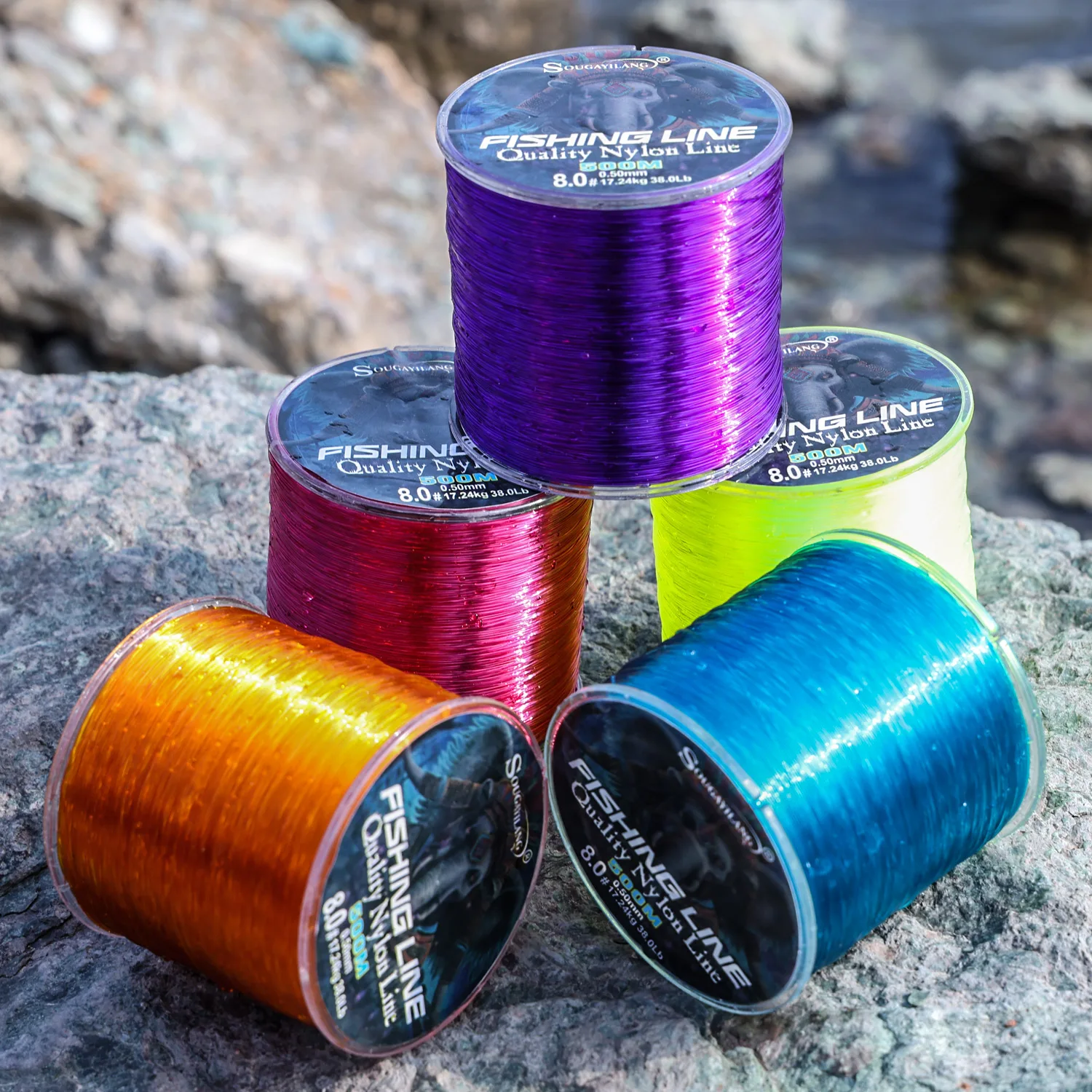 Sougayilang-sedal de pesca de nailon de 500m, arrastre máximo de 7-38LB, línea de nailon súper fuerte, revestimiento de monofilamento japonés, aparejos de pesca de carpa - imagen 5