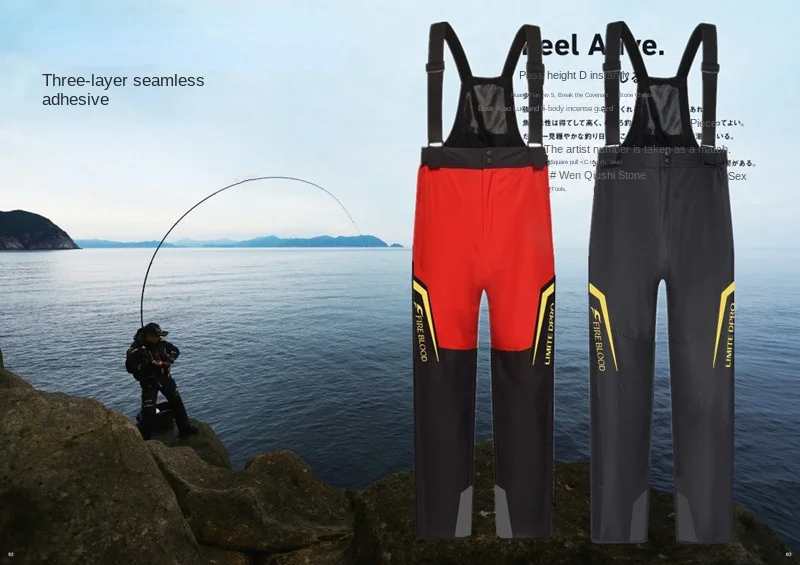 Pantalones de pesca impermeables con tirantes