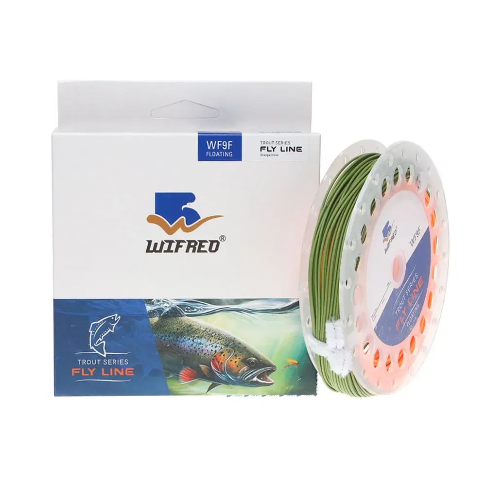 Bimoo, 1 unidad, WF1F-WF9F, línea de pesca con mosca flotante de peso hacia adelante con 2 bucles soldados, 80 pies ~ 100 pies, línea de mosca, pesca con mosca de trucha, naranja/mú - imagen 5