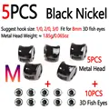 5pcs Black Nickel M
