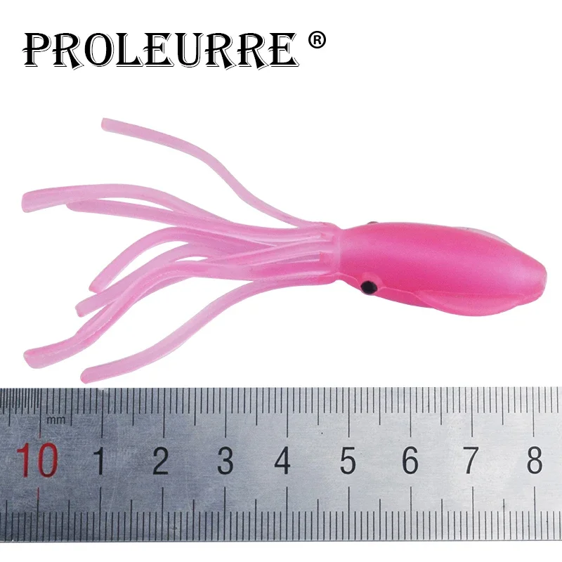 3 uds 7,5 cm 3,7g señuelo de calamar Jig cebo accesorios cebos blandos Color luminoso cebo de pesca de pulpo para aparejos de pesca de mar - imagen 4