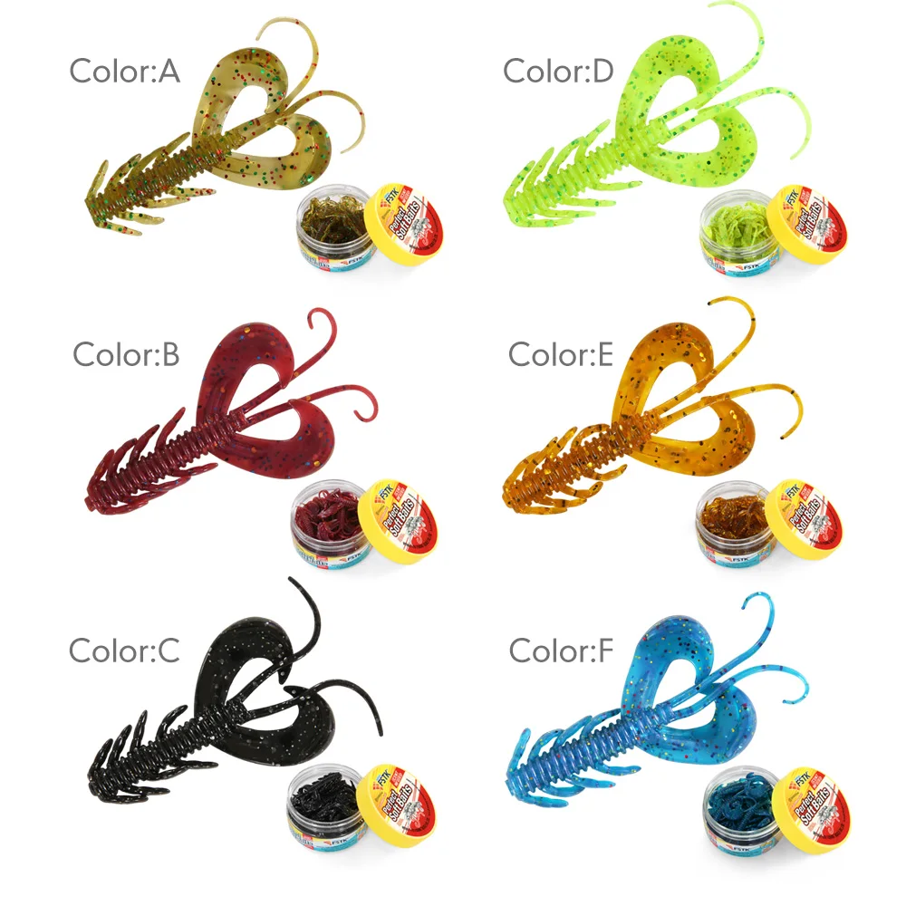 FSTK Shad Worm Soft Bait Wobblers Fishing Carp 1.9g 5.5cm Pesca Lure Bass Leurre Tackle Bass Pike Aritificial Silicone Swimbait - imagen 5