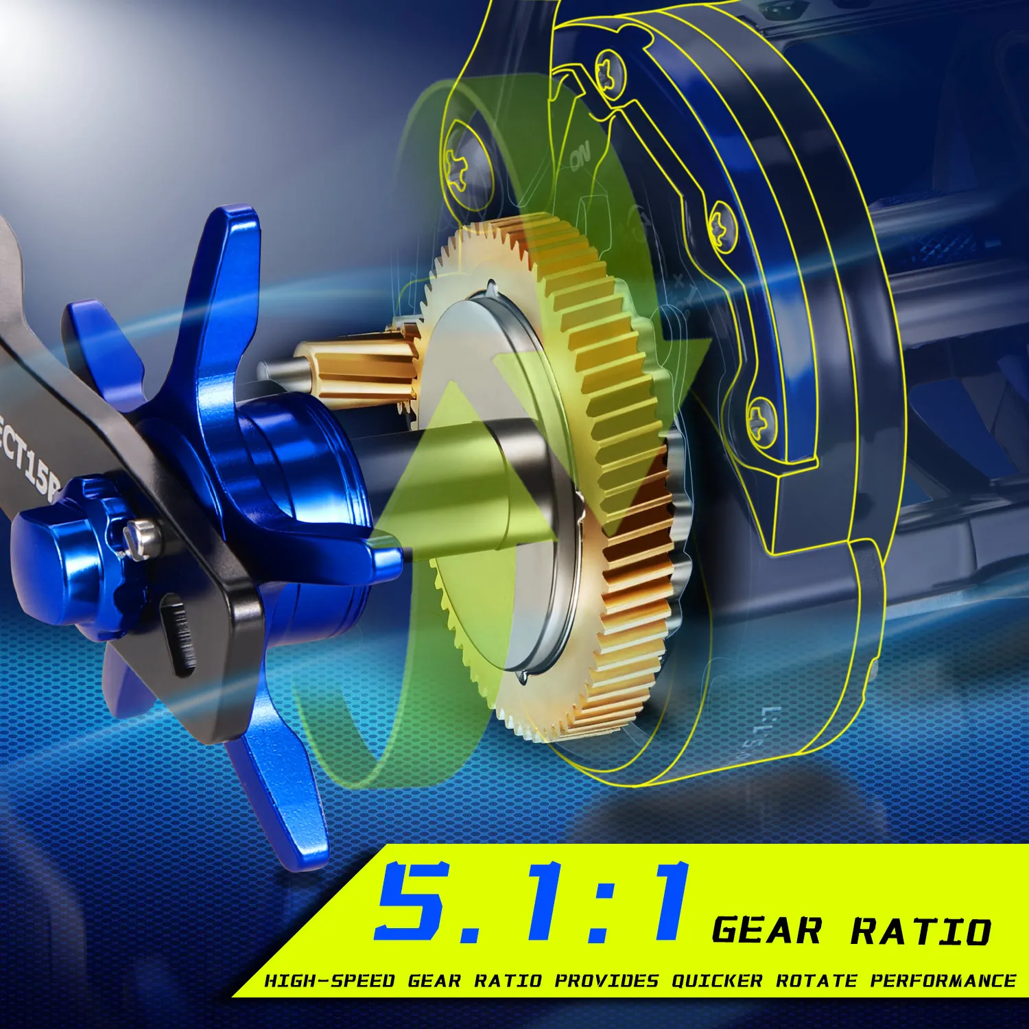 Carrete curricán Sougayilang 5.1:1 – Aluminio 3+1BB agua salada - imagen 4