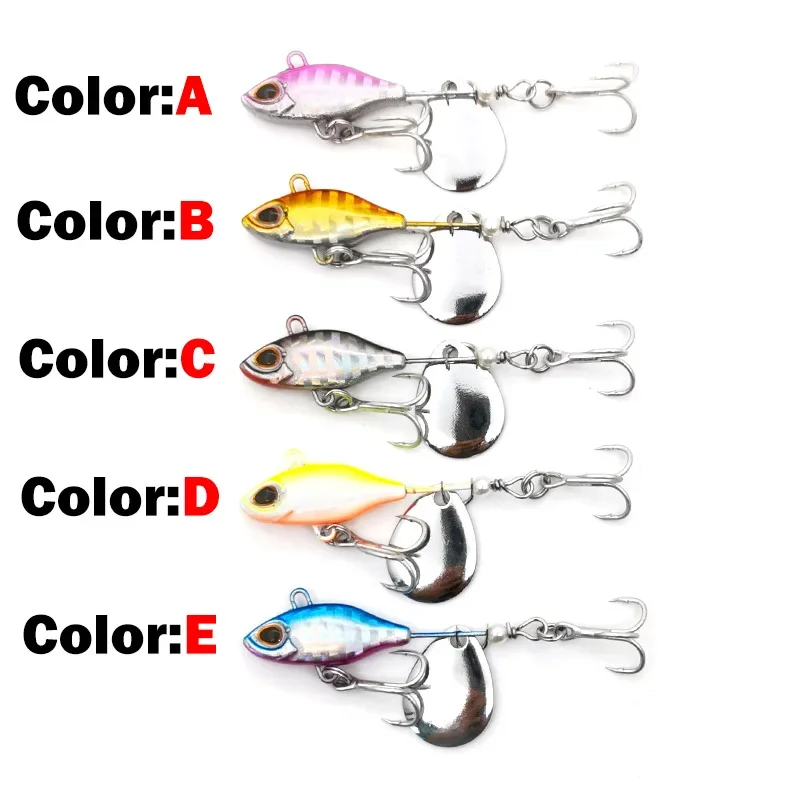 OUTKIT tiro largo cola giratoria VIB vibración cebo Spinner cuchara Señuelos de Pesca plantillas Tractor Pesca cebos duros aparejos Pesca - imagen 4