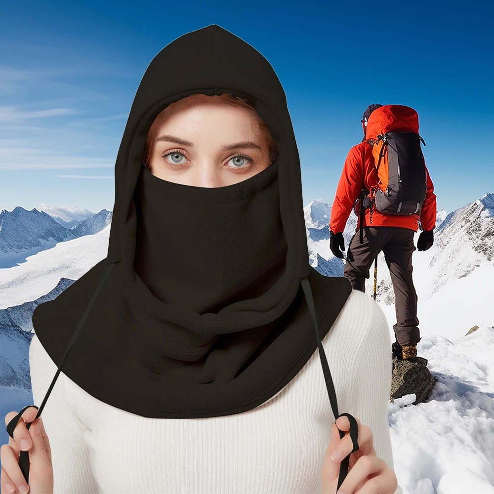 Gorro de lana para ciclismo de invierno, gorro de bombardero a prueba de viento con cordón de fibra acrílica, gorros enmascarados, gorro con pechera para deportes al aire libre y esquí a prueba de viento - imagen 5