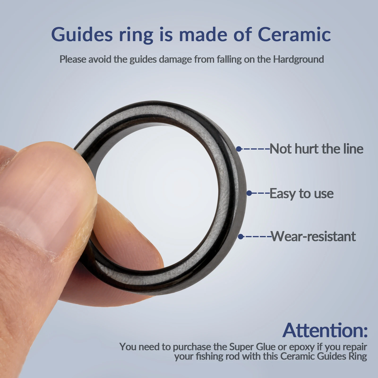 THKFISH 40 Uds anillo guías de caña de pescar 4mm-30mm anillos redondos O de cerámica para guías de cañas accesorios de repuesto aparejos de pesca - imagen 5