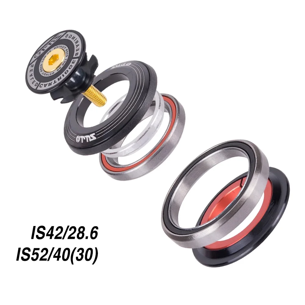MTB 4252ST 1 1/8 "-1 1/2" columna de dirección de tubo recto IS42 IS52 auriculares de bicicleta rodamiento de auriculares de bicicleta 42mm 52mm - imagen 2