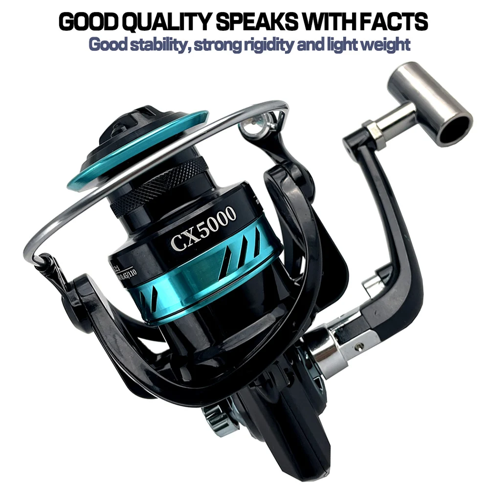 Carrete de pesca giratorio de Metal, bobina 2000-7000, herramienta de agua salada, relación de engranajes 5,2: 1, engranajes de malla de precisión interna fuerte - imagen 3