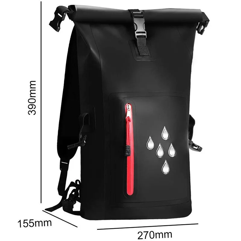 Bolsa seca impermeable para Kayak, mochila para natación a la deriva, gran río, senderismo, hombro, playa, buceo, Rafting seco, canoa, bolsa de Camping de PVC - imagen 3