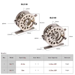 Carrete de pesca hielo aluminio con rueda V mano derecha invierno