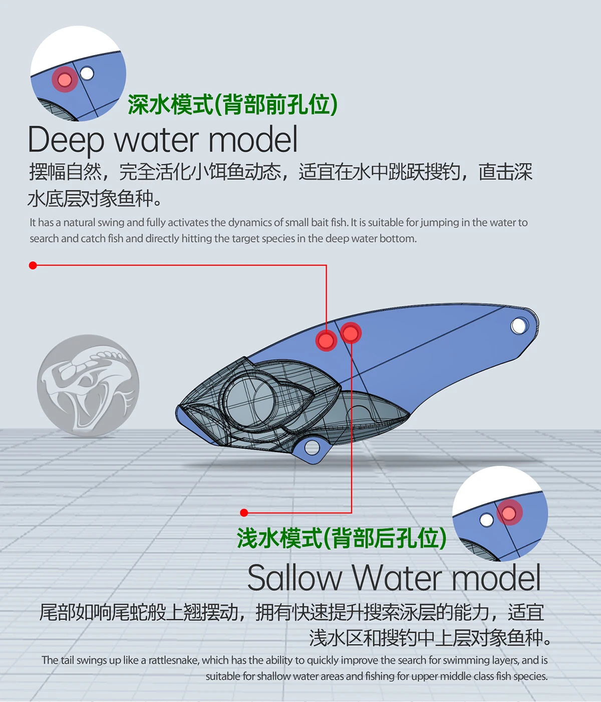 1 Uds nuevos señuelos serpiente cascabel R35/R40/R45 pintura de peces vivos Metal VIB señuelo de pesca 5g/7,5g/10g cebo duro Wobbler Artificial - imagen 3