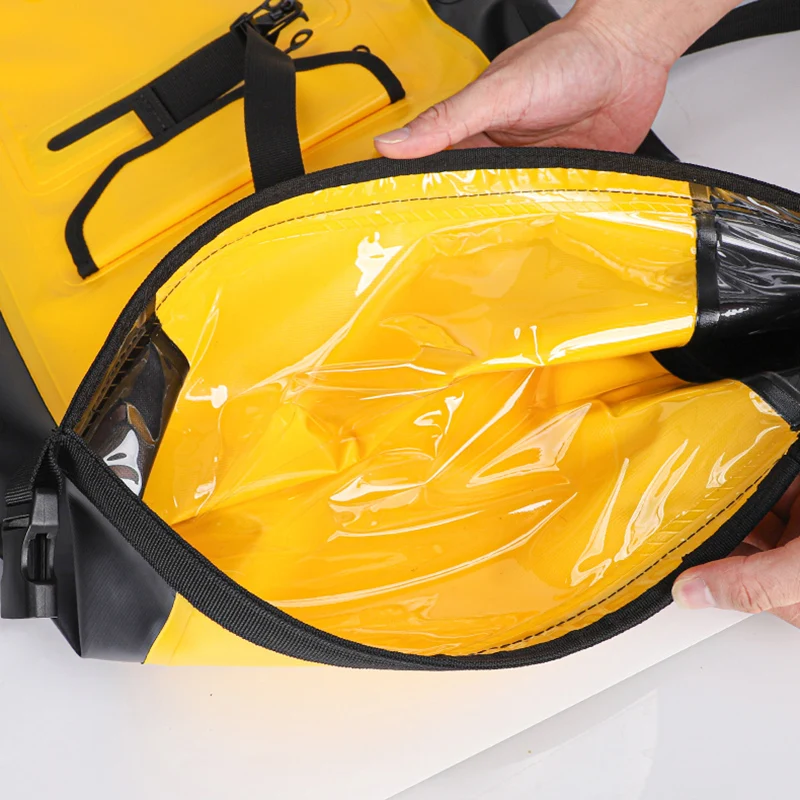 Mochila impermeable de PVC para exteriores, bolsa seca de 25L, escalada, Trekking, Camping, aventura, playa, Rafting, paquete de agua de 213G - imagen 5