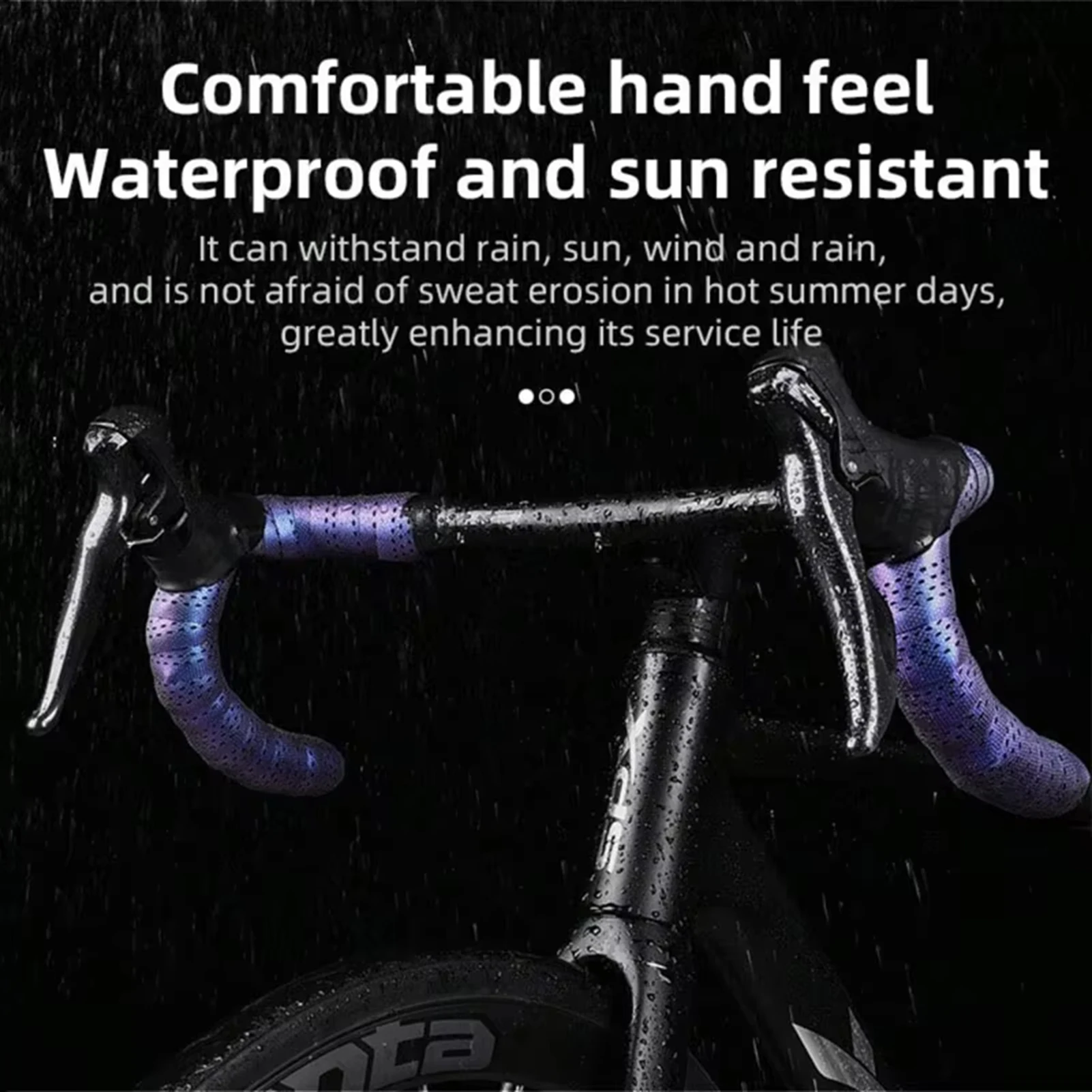 Cinta manillar Eva antideslizante transpirable morada para bicicleta - imagen 4