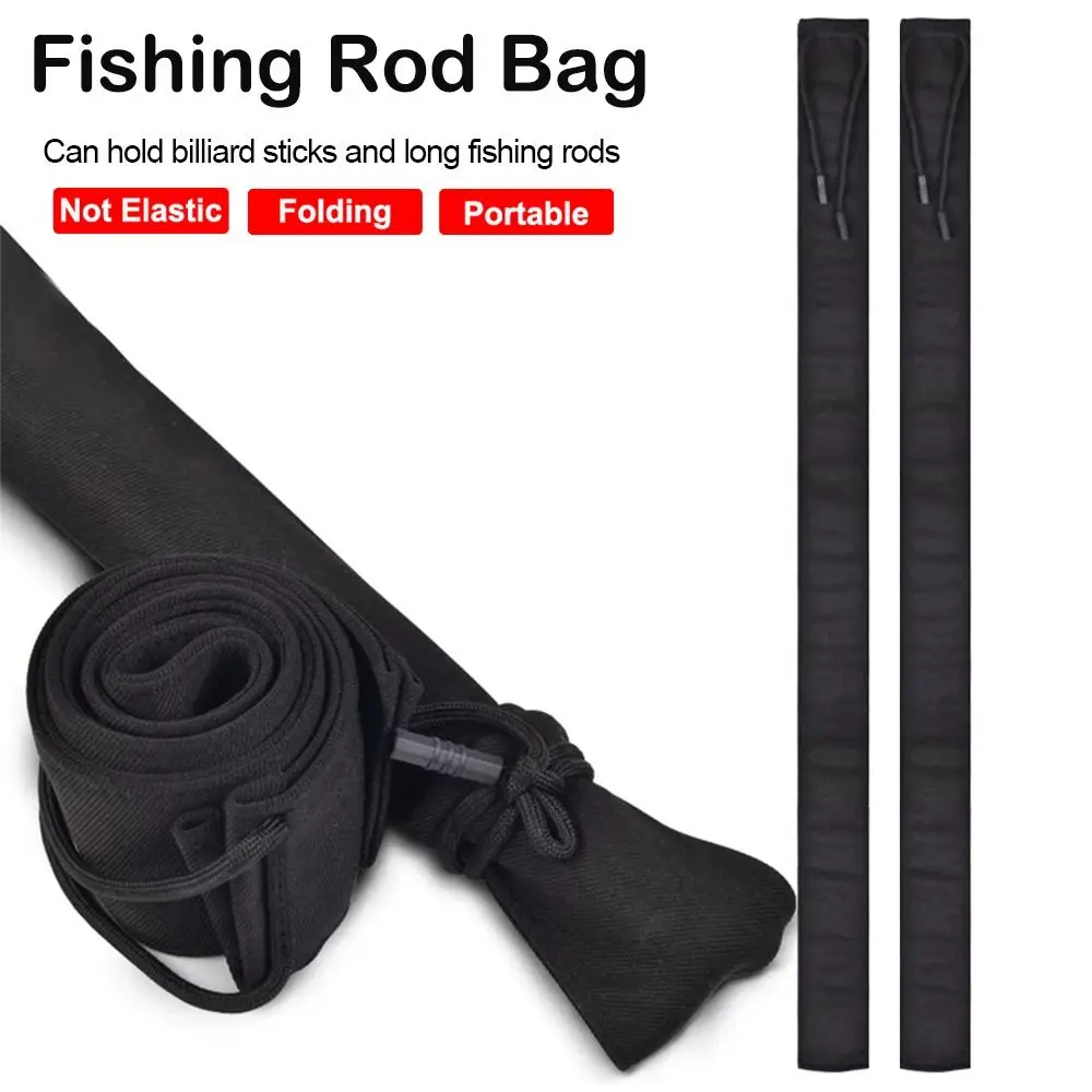 Bolsa de caña de pescar plegable multifuncional, bolsa de almacenamiento de aparejos de pesca portátil no elástica, bolsa de caña de señuelo negra - imagen 4