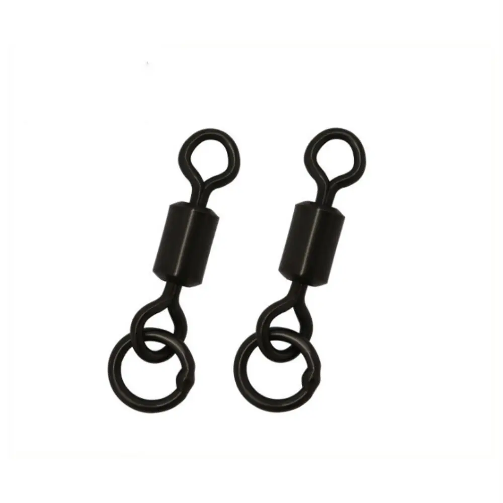 50 Uds. Micro anillo de anzuelo de pesca de cobre negro conector giratorio de pesca de alta resistencia giratorios de varios tamaños - imagen 5