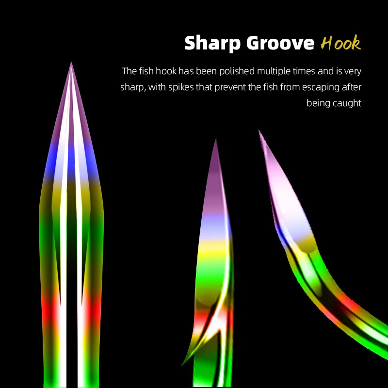 Gancho NUNATAK QianYou, anzuelo de color, anzuelo de púas afilado, 100P/1 Juego, anzuelo antioxidante, anzuelo de mar negro, anzuelo de carpa, anzuelo de pesca en roca - imagen 5