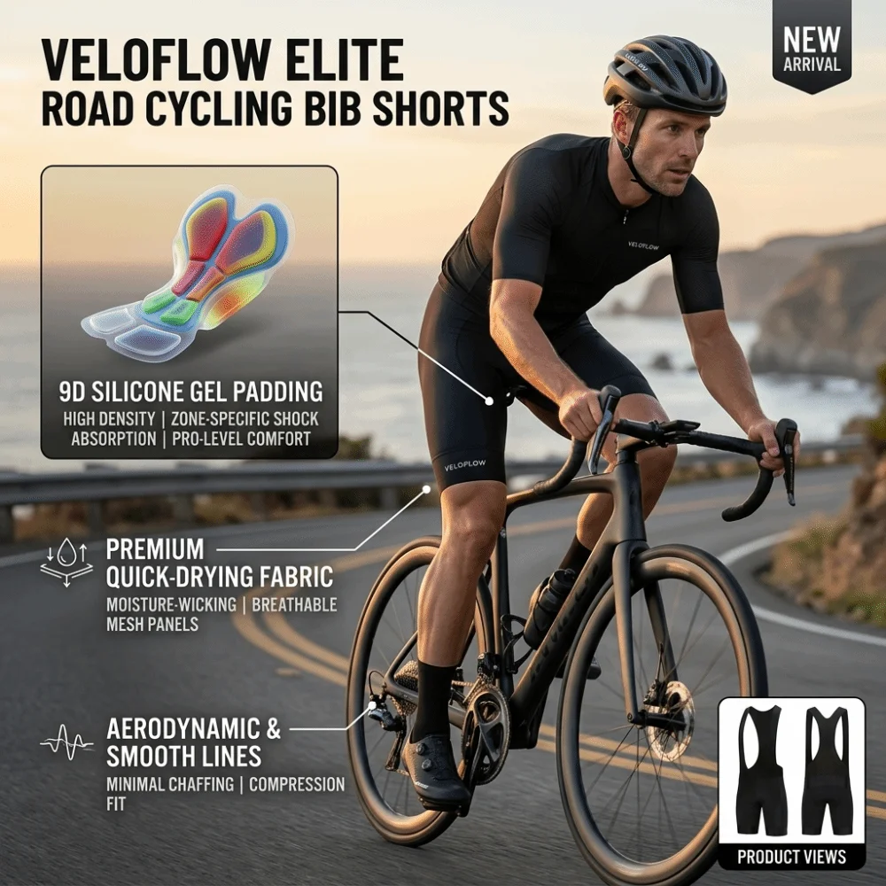 Pantalones cortos ciclismo acolchado sin costuras transpirables - imagen 5