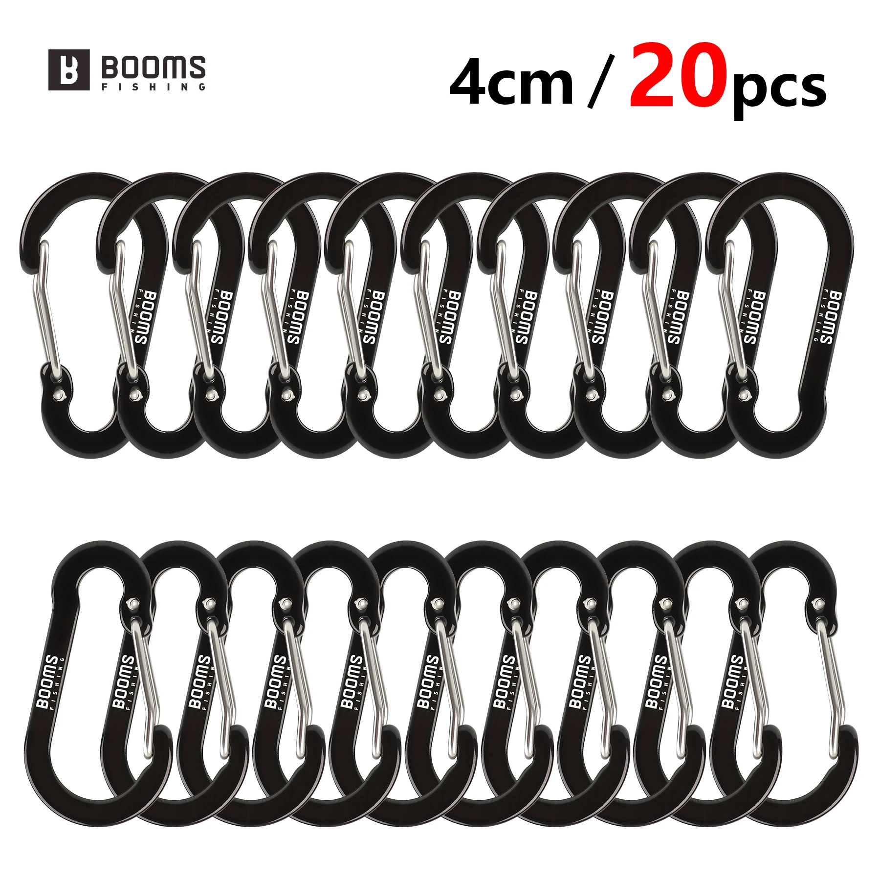 Mosquetones de pesca Booms Fishing CC1 – Anillos en D de aluminio