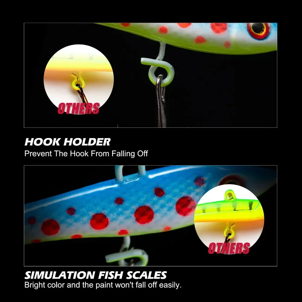 Goture 4 unids/lote 67mm 12g juego de plantillas de pesca en hielo plantilla equilibrada Banlancer de hielo de invierno señuelo de pesca en hielo artefital Swimbait Wobbler Set - imagen 3