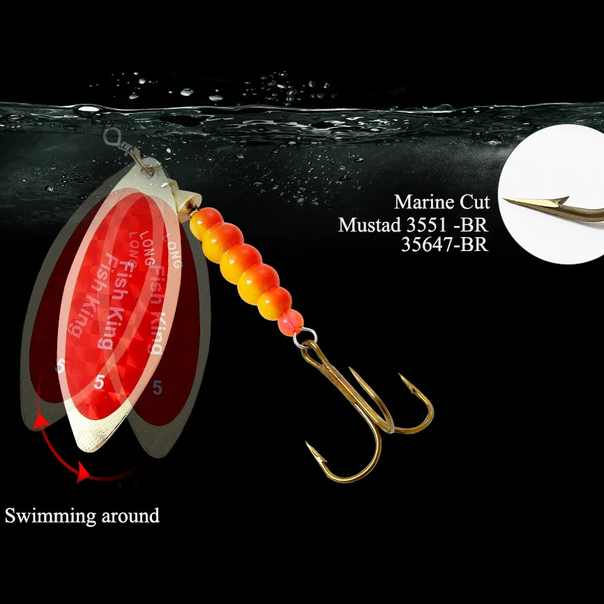 Señuelo giratorio metálico para lubina – Wobbler cuchara artificial - imagen 5