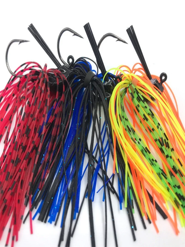 10g 0,35 oz Jig Buzzbait cabeza de natación para lubina Pike Wobbler anzuelos de pesca señuelo Spinner cebo falda barba Señuelos de pesca plantilla de goma