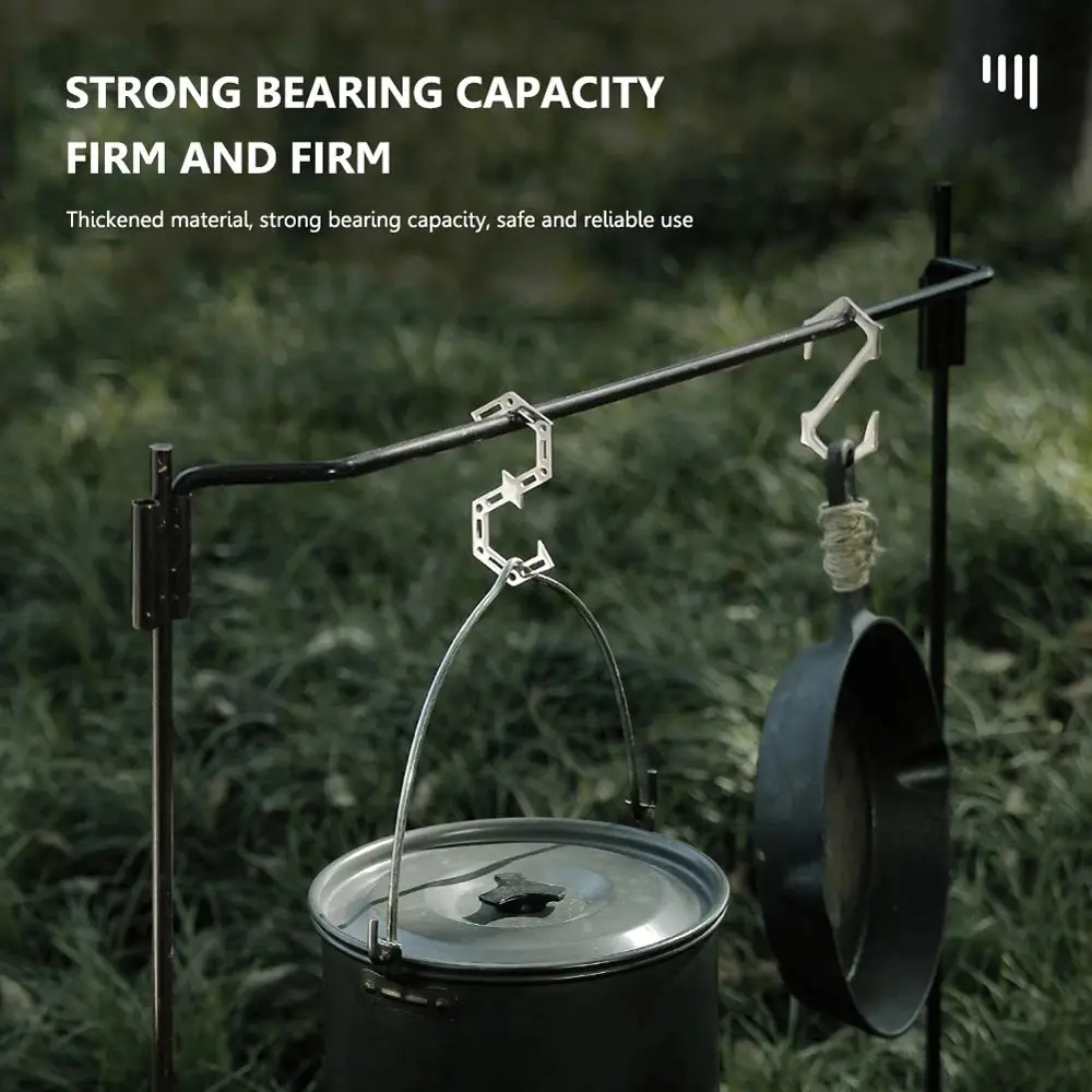 Percha duradera portátil para lámpara de Camping, estante de almacenamiento al aire libre para acampar, gancho colgante, soporte para lámpara, ganchos en forma de S - imagen 4