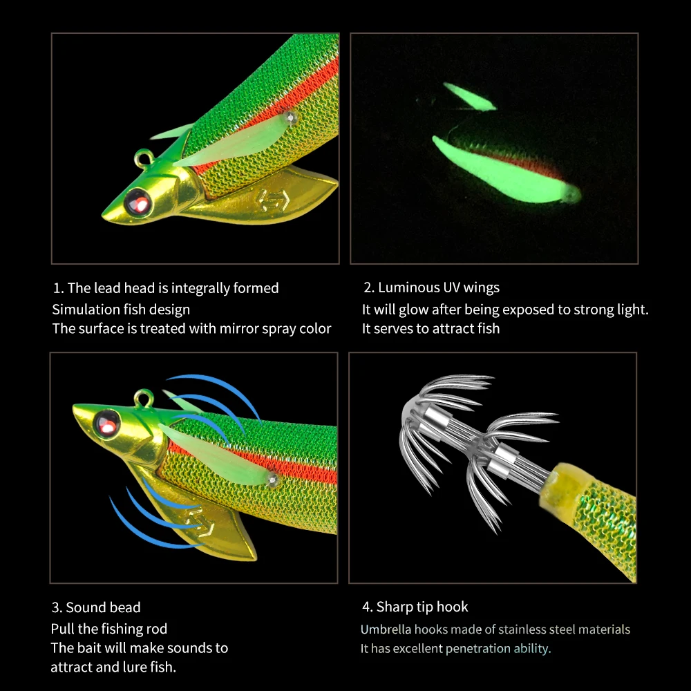SQUID KING 35g/30g Japón Jig head calamar jig pulpo plantilla pulpo señuelo mar jig juego pesca señuelo calamar anzuelos - imagen 2