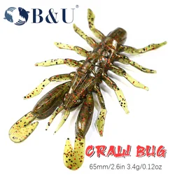 B & U Larva Bug Señuelos Blandos de Camarón para Agua Dulce