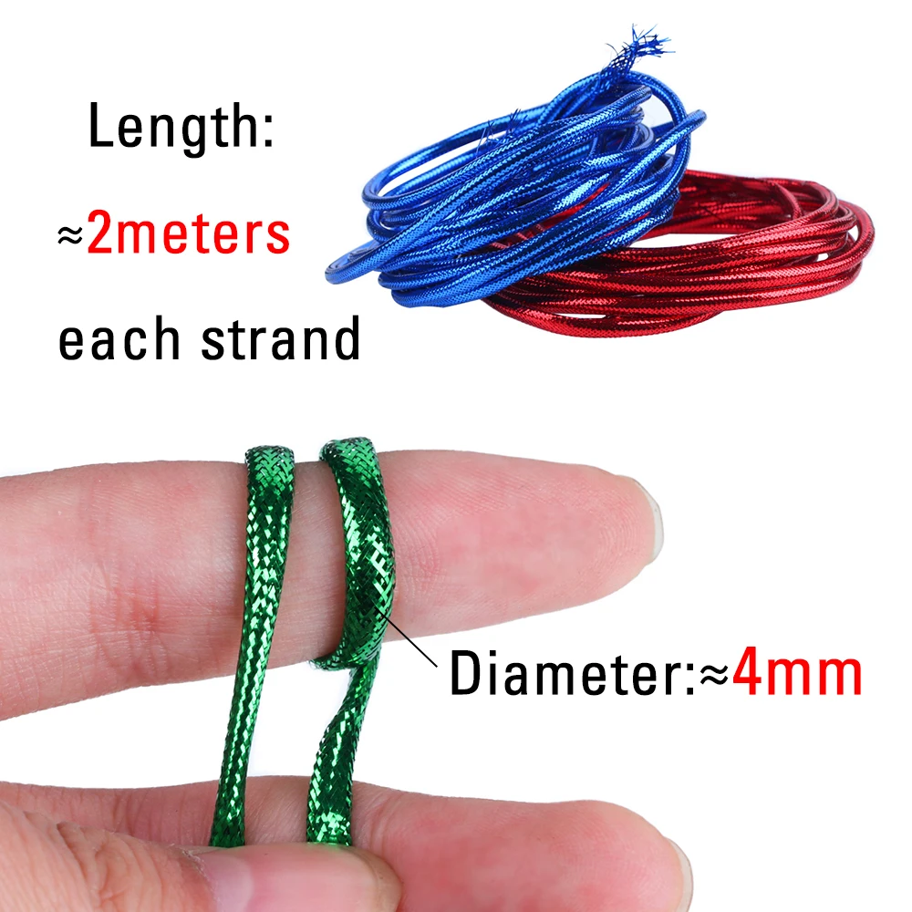 ICERIO 2 m/paquete 4mm holográfico Mylar cordón hueco Minnow cuerpo trenza Flash tubo Baitfish pesca con mosca atado Material multicolor - imagen 3