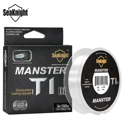 Línea de pesca SeaKnight marca T1/T1II serie 100M revestimiento de fluorocarbono línea de pesca monofilamento de nailon línea de hundimiento 3-35LB actualización