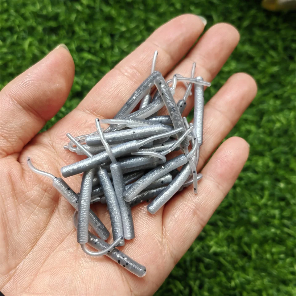 Mini señuelos blandos de pesca en roca oceánica, 500g/45mm, cebos artificiales de gusano suave, cebo de silicona para lubina, accesorios de pesca - imagen 4