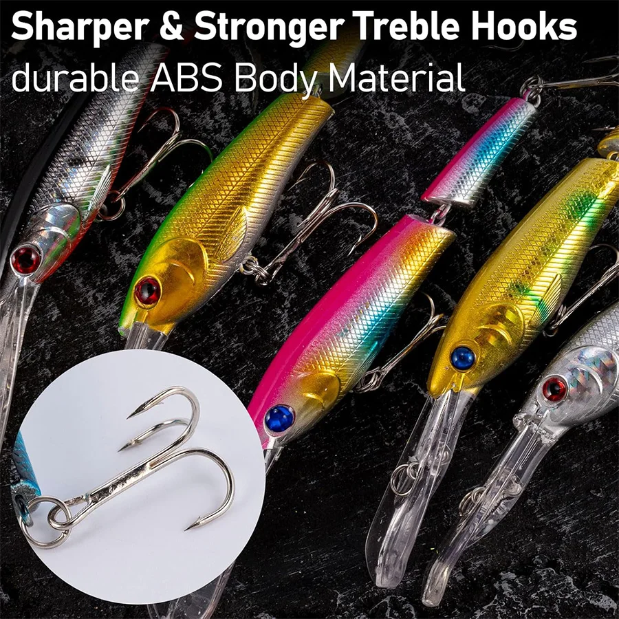 6 uds Jerkbait Minnow cebo Artificial para lubina Señuelos de pesca Trolling multiarticulado Swimbait Striper Minnow aparejos de pesca - imagen 4