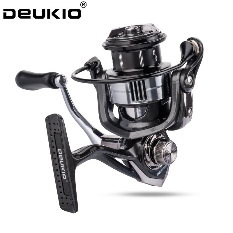 Carrete de pesca DEUKIO 5 + 1BB rodamientos 5,0: 1 relación de engranaje carrete giratorio mango de Metal CNC cuerpo de nailon para agua dulce y salada - imagen 2