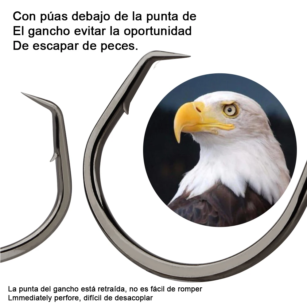 FTK-anzuelos de pesca japoneses, anzuelos circulares de 25 piezas, cabeza torcida, doble parte trasera, con púas, accesorios de pesca en el mar - imagen 4