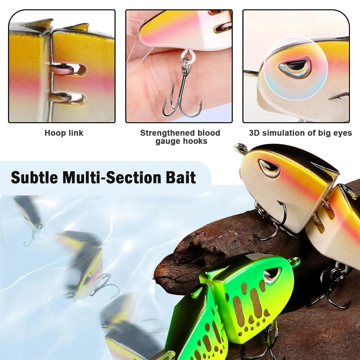 Señuelo de pesca VIB de 9KM Swimbait Mini cebo deslizante hundimiento lento señuelo de movimiento S ancho con ojos 3D Material ABS para pesca de trucha lubina - imagen 2
