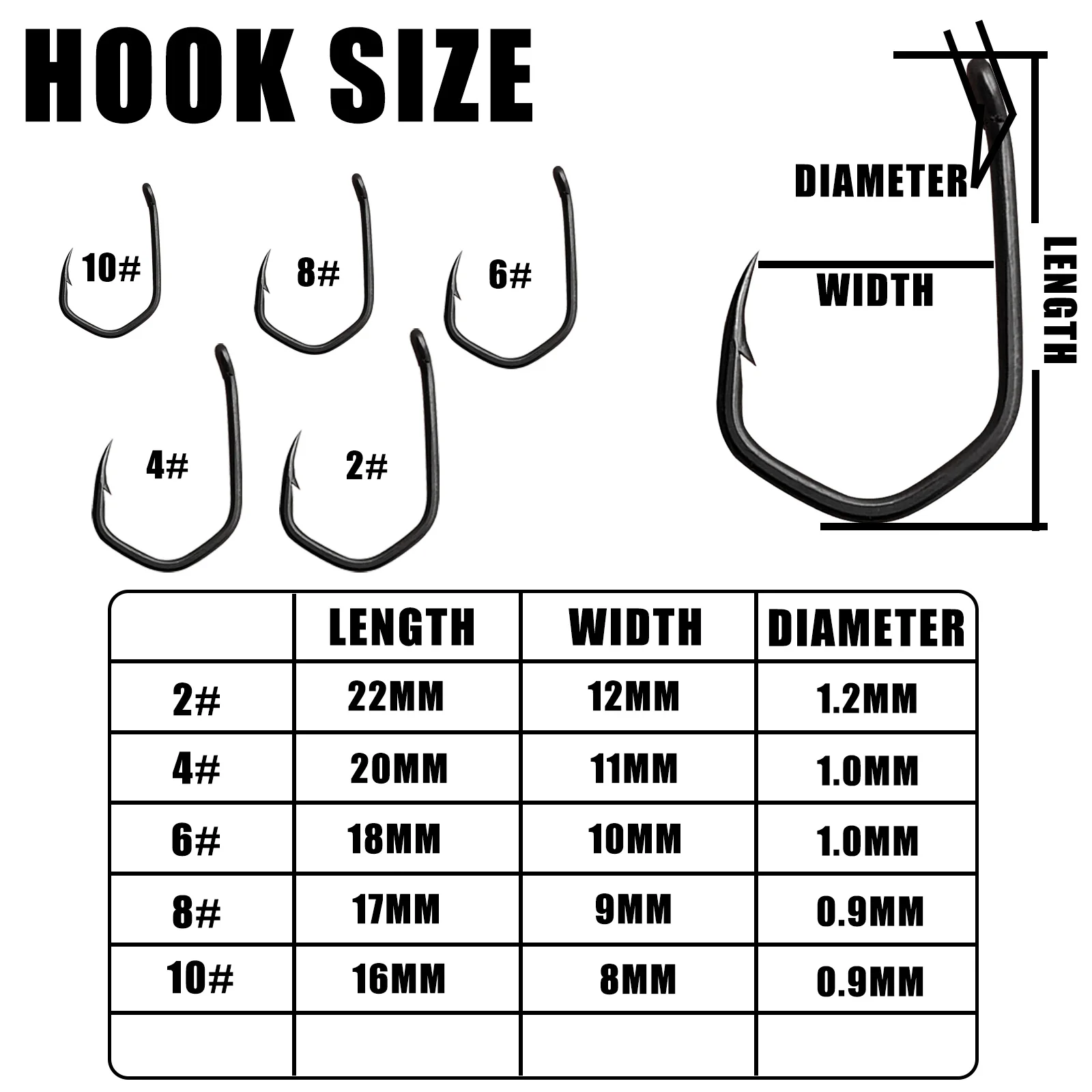 50 Uds. Anzuelos de pesca de carpa recubiertos con púas, anzuelos con ojos de acero inoxidable y alto contenido de carbono con revestimiento de PTFE, anzuelos con garra - imagen 5